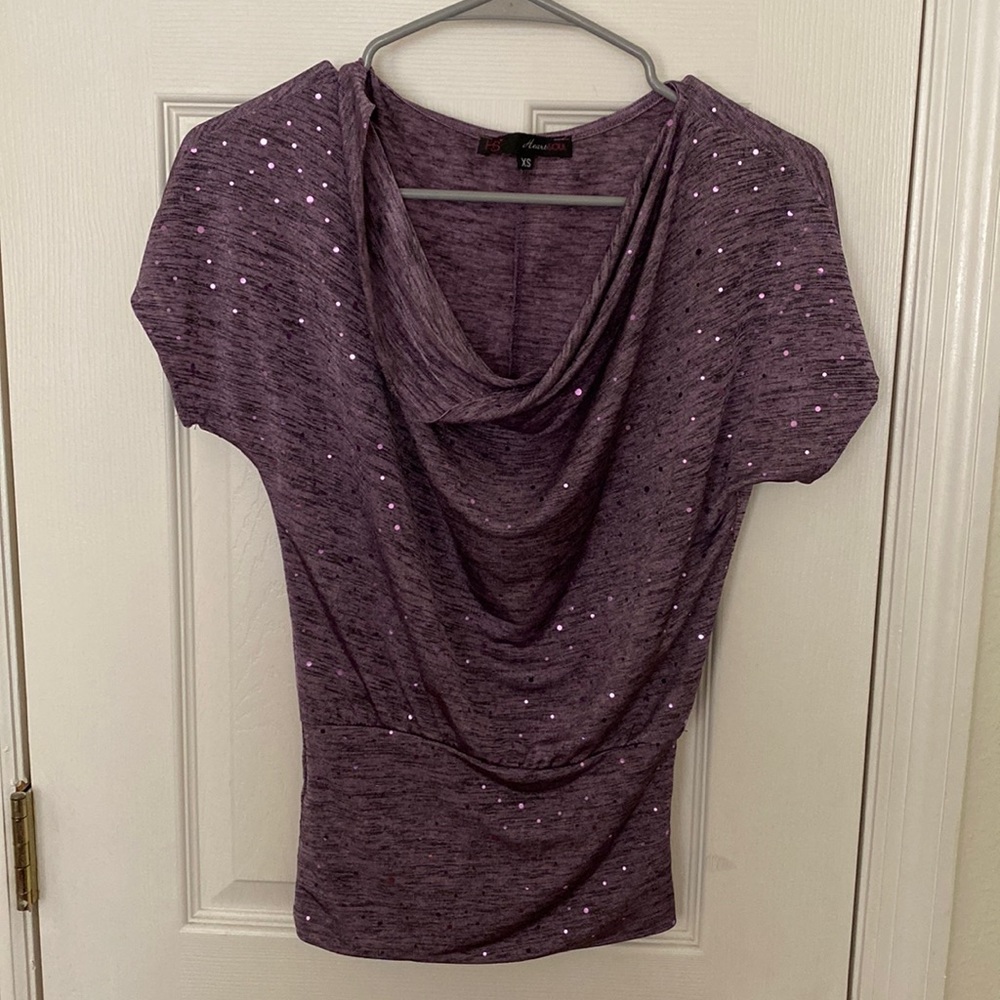 Purple Sequined Blouse
